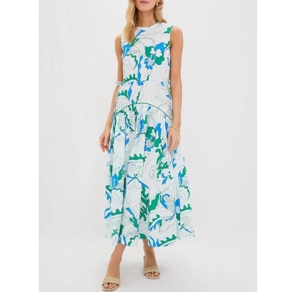 Tuckernuck Blue and Green Floral Dress - Picture 1 of 11